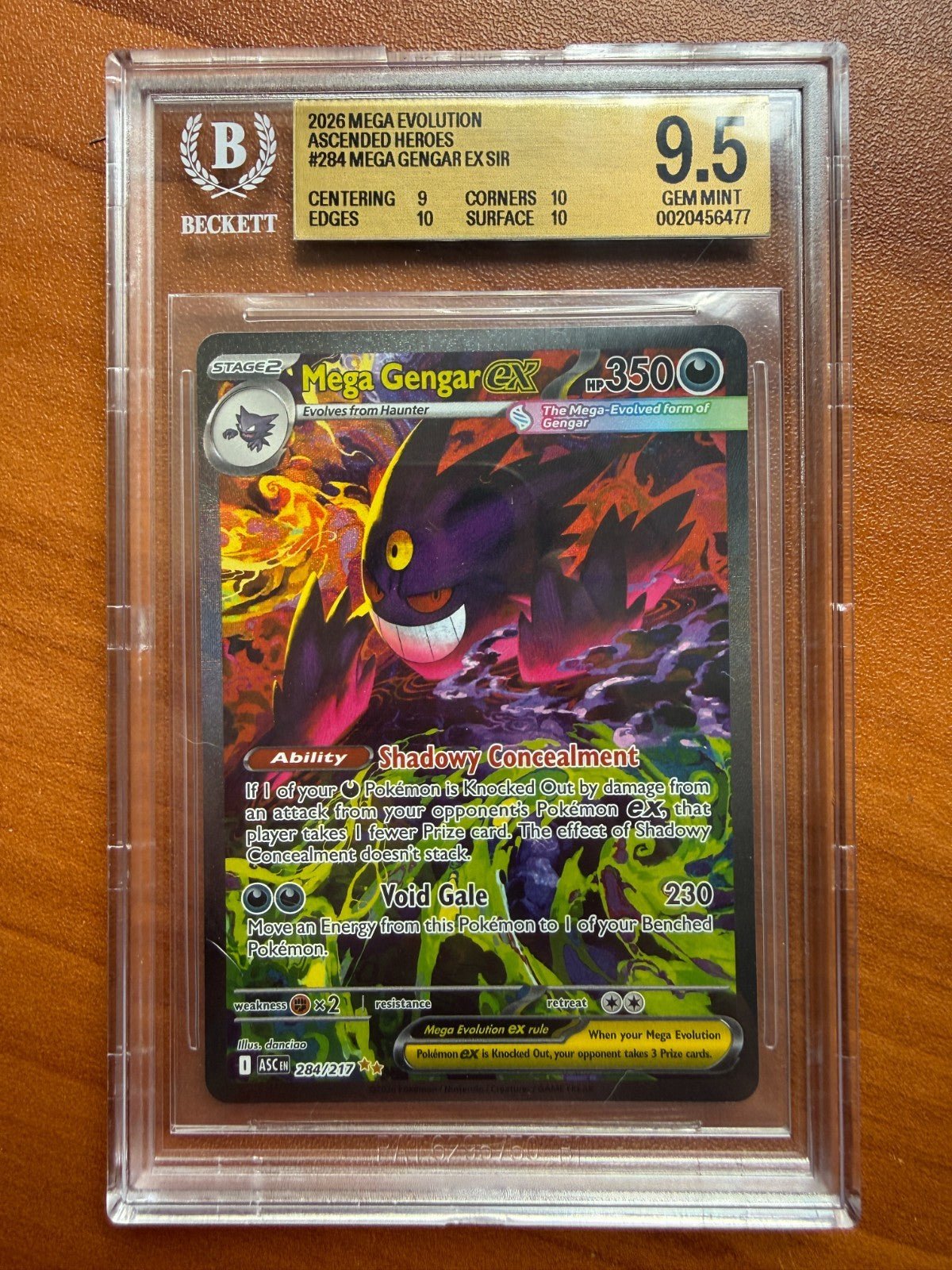 BGS 9.5 Mega Gengar Ex Pokemon Ascended Heroes SIR 284