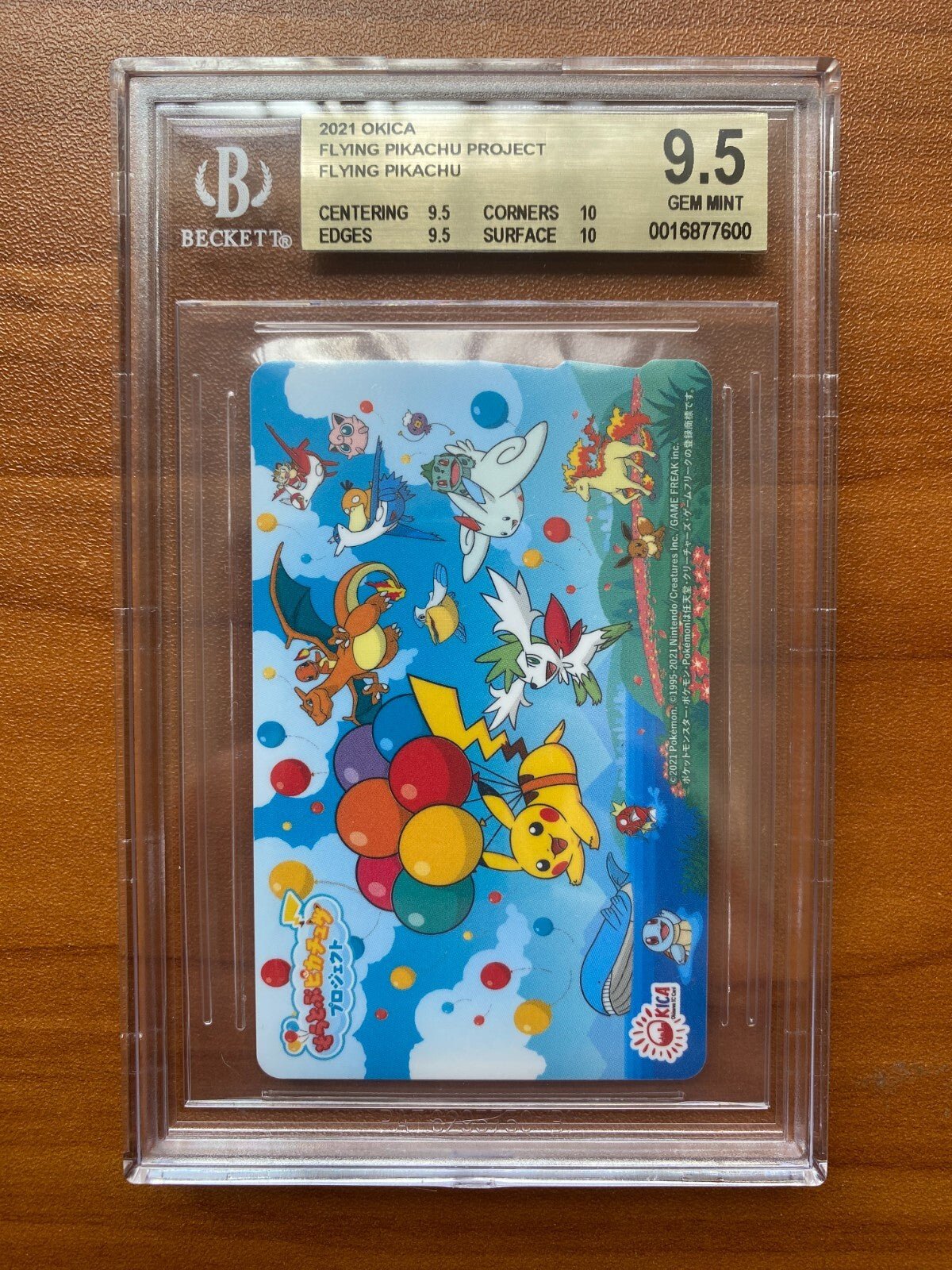 BGS 9.5 Phone Card Pokemon Okica Okinawa Flying Pikachu Charizard 2021 Japanese
