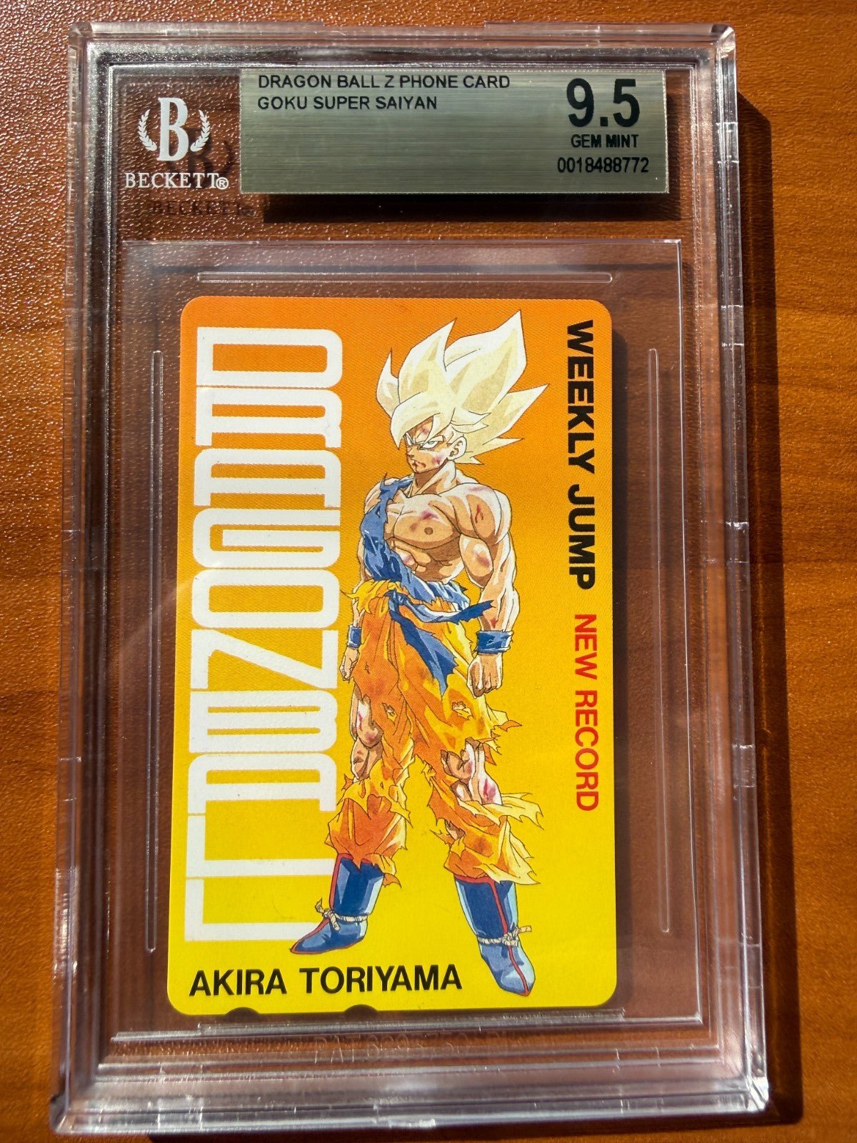 BGS 9.5 Super Saiyan Goku Phone Card Japanese Dragon Ball Z Jump Toriyama