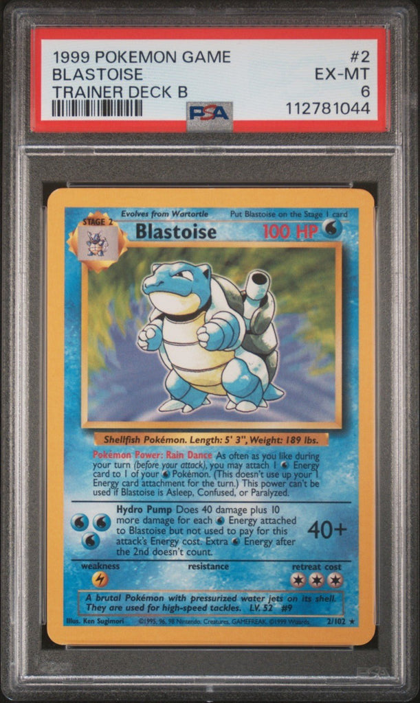 Blastoise 2/102 TRAINER DECK B Red Back Pokemon PSA 6