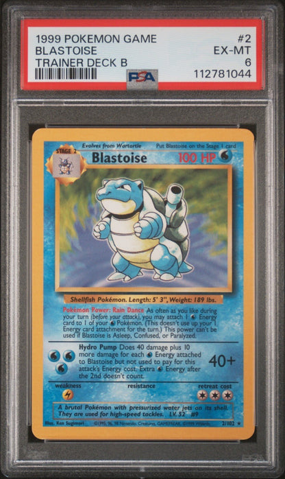 Blastoise 2/102 TRAINER DECK B Red Back Pokemon PSA 6