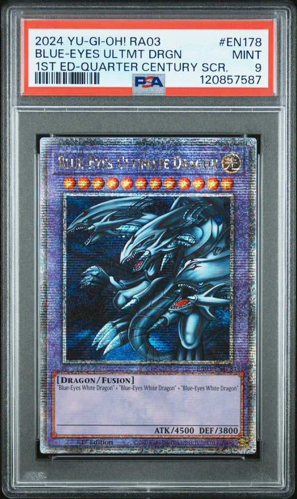 Blue - Eyes Ultimate Dragon (Quarter Century Secret Rare) RA03 - EN178 PSA 9