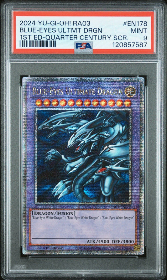 Blue - Eyes Ultimate Dragon (Quarter Century Secret Rare) RA03 - EN178 PSA 9