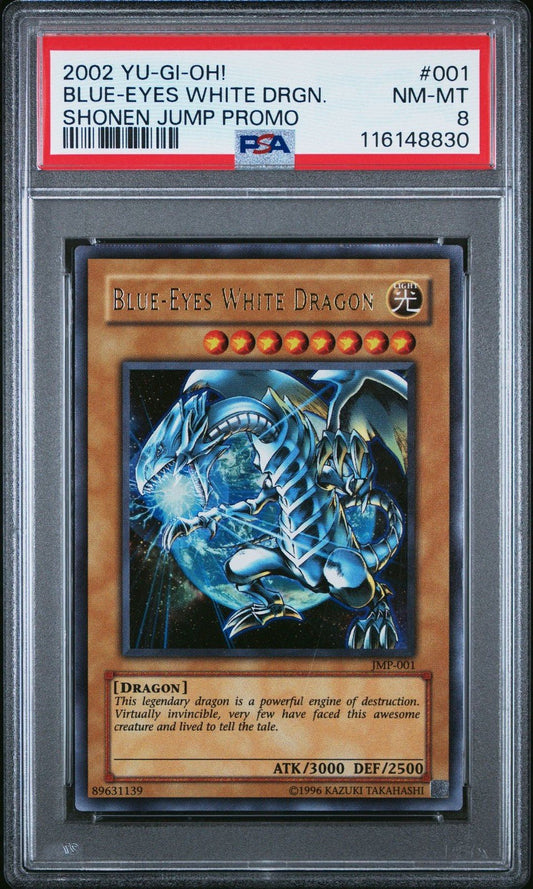 Blue - Eyes White Dragon JMP - 001 Shonen Jump Promo Ultra Rare YuGiOh PSA 8