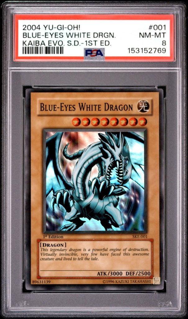 Blue Eyes White Dragon SKE-001 Super Rare 1st Edition Yugioh PSA 8