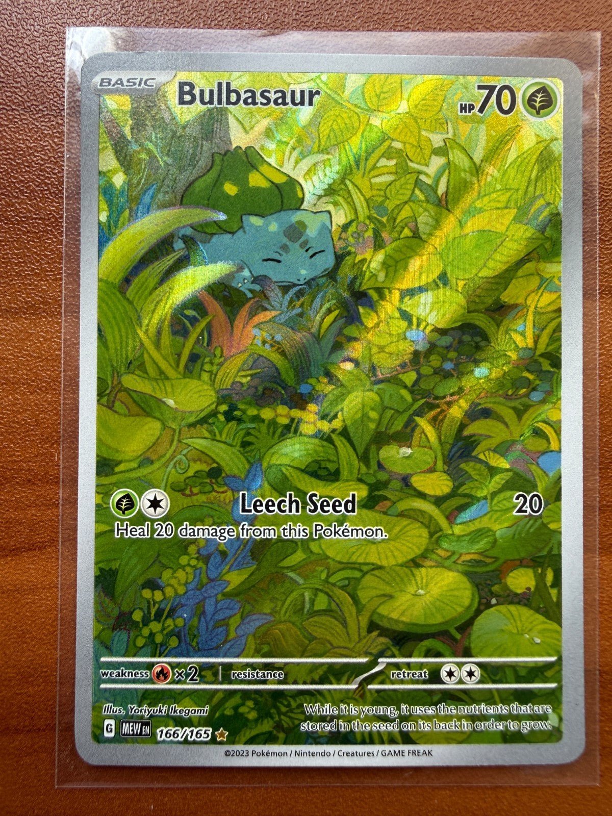 Bulbasaur Illustration Rare Full Art Holo 166/165 Scarlet & Violet 151 NM