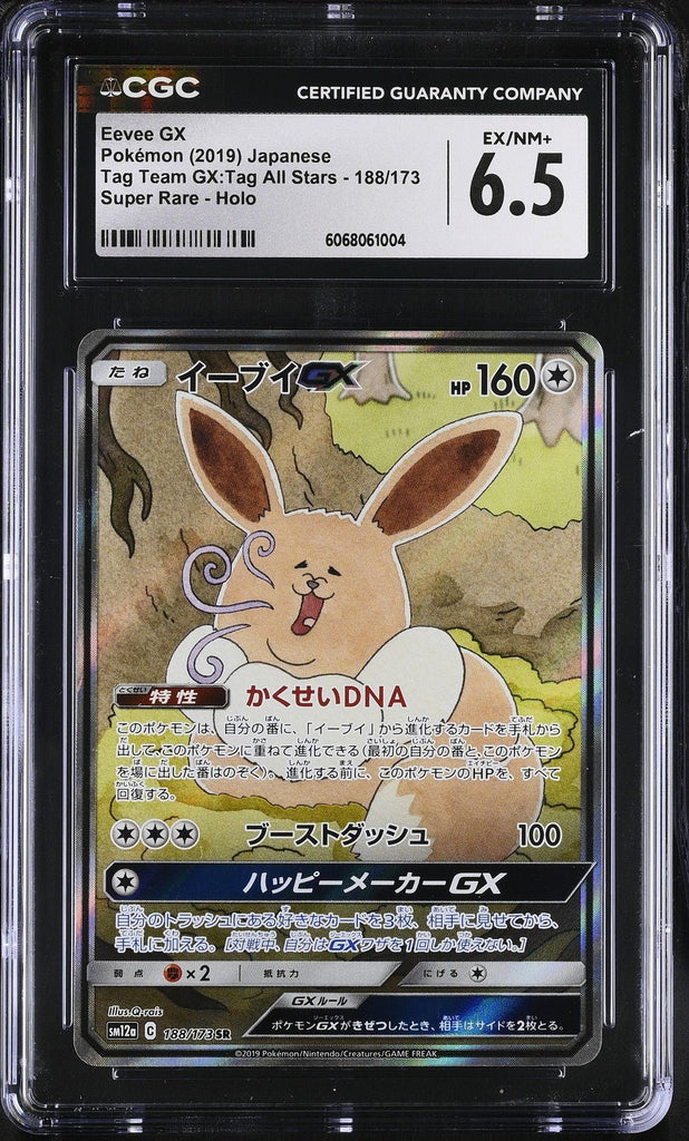 CGC 6.5 Eevee GX 188/173 SR SM12a Tag All Stars 2019 Pokemon Japanese