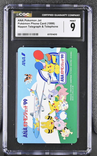 CGC 9 1999 Phone Card Ana Airlines Pikachu Elekid Jet Togepi Meowth