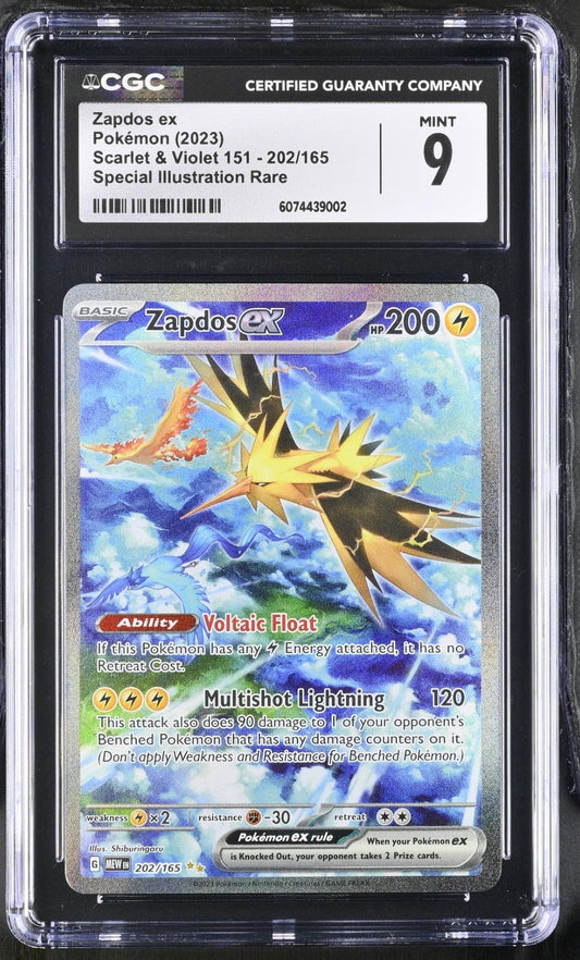 CGC 9 Zapdos ex 202/165 Holo SIR 2023 Scarlet & Violet 151 Pokemon 202