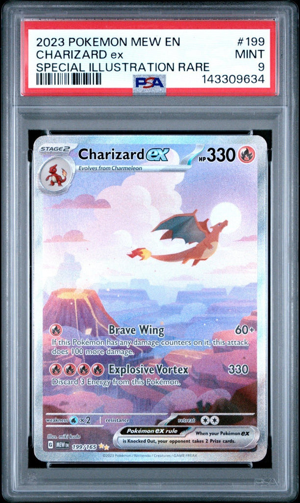 CHARIZARD EX 2023 POKEMON MEW EN 199 PSA 9 MINT SIR SPECIAL ILLUSTRATION RARE