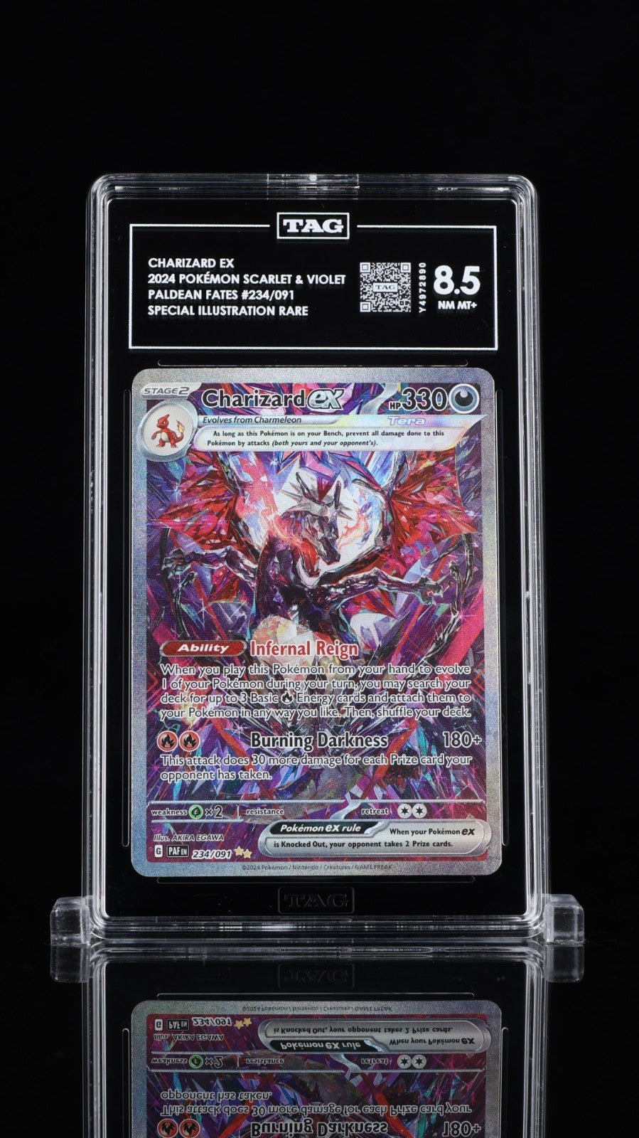 Charizard ex 234/091 TAG 8.5 SIR Paldean Fates Pokemon 234