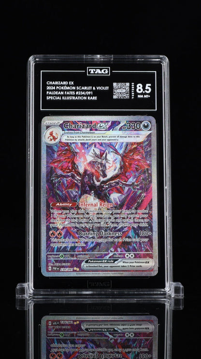 Charizard ex 234/091 TAG 8.5 SIR Paldean Fates Pokemon 234