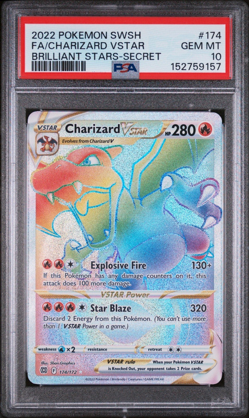 Charizard VSTAR 174/172 Brilliant Stars PSA 10 Pokemon