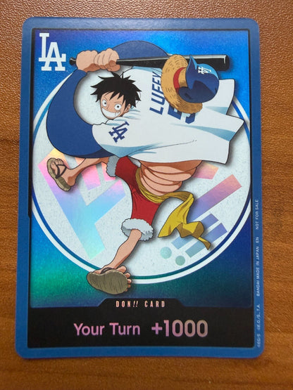 DON!! LA Dodgers 2026 Promo One Piece Night Foil Mint NM- Monkey D Luffy