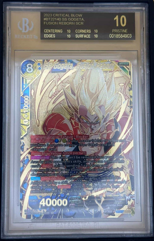 Dragon Ball Super BT22 - 140 SCR SS Gogeta Fusion Reborn BGS 10 Black Label Pristine