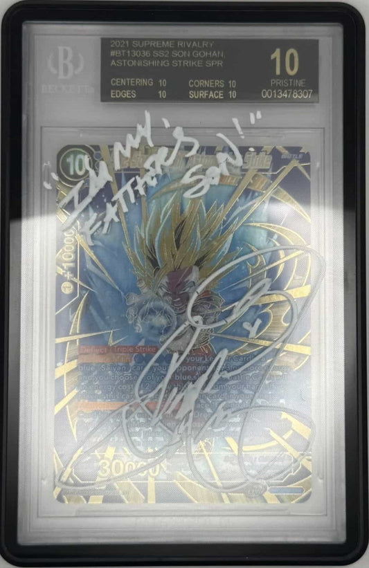 Dragon Ball Super SS2 Son Gohan Astonishing Strike SPR BT13 - 036 BGS 10 Pristine Black Label Autographed Stephanie Nadolny