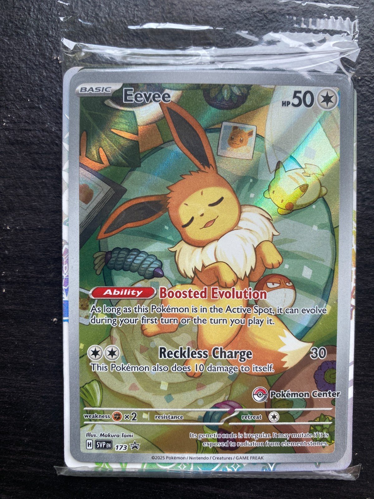 Eevee 173 Prismatic Evolutions: Full Art Pokemon Center Stamped Promo Sealed