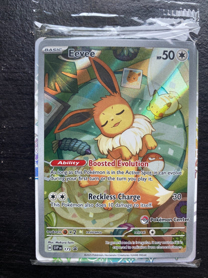 Eevee 173 Prismatic Evolutions: Full Art Pokemon Center Stamped Promo Sealed