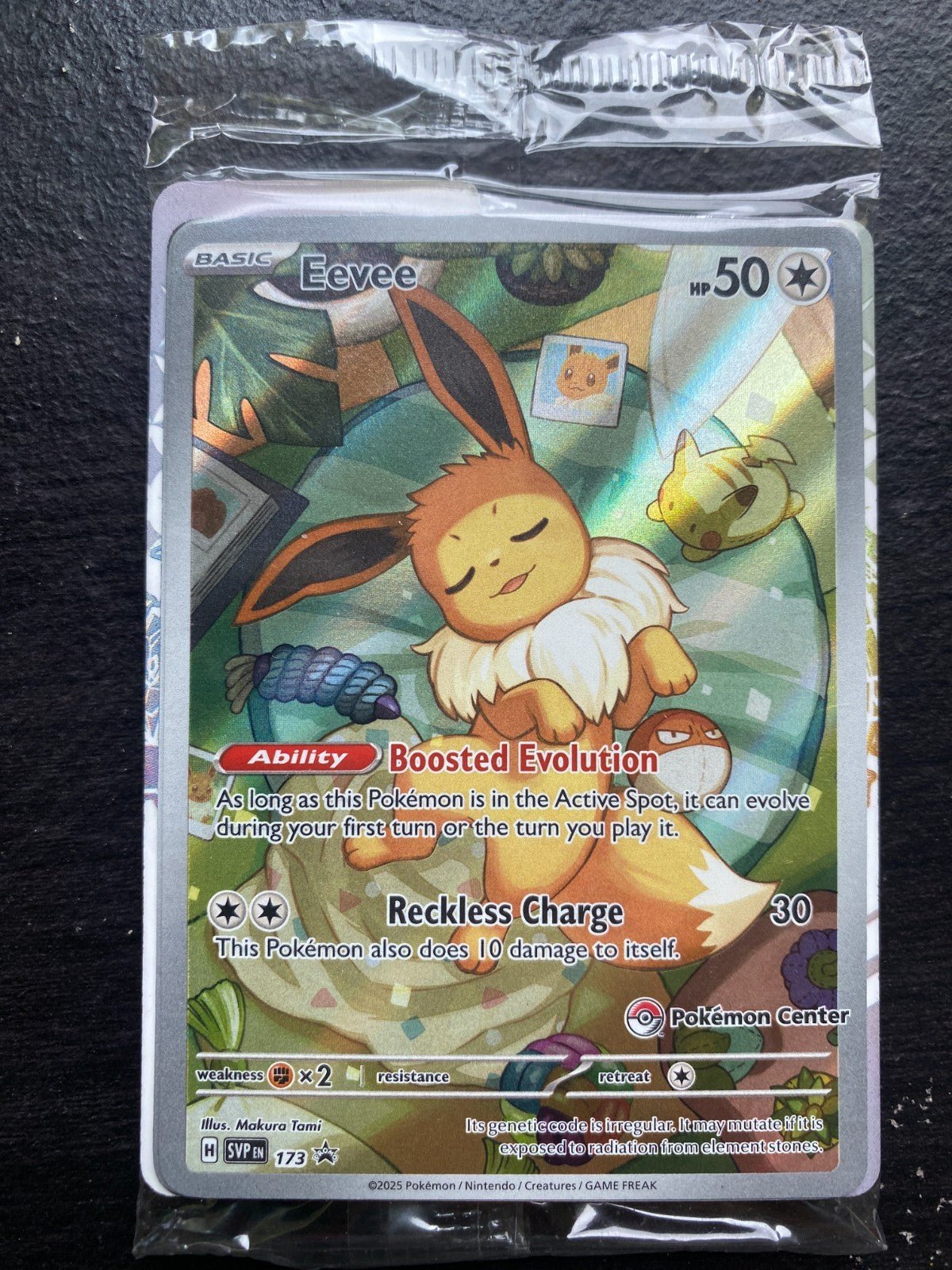 Eevee 173 Prismatic Evolutions: Full Art Pokemon Center Stamped Promo Sealed