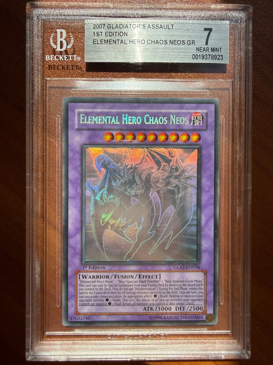 Elemental Hero Chaos Neos GLAS-EN036 1st Edition Ghost Rare YuGiOh BGS 7