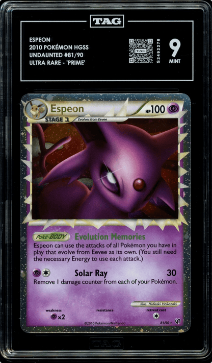 Espeon Holo 81/90 2010 Pokemon HG & SS Undaunted TAG 9