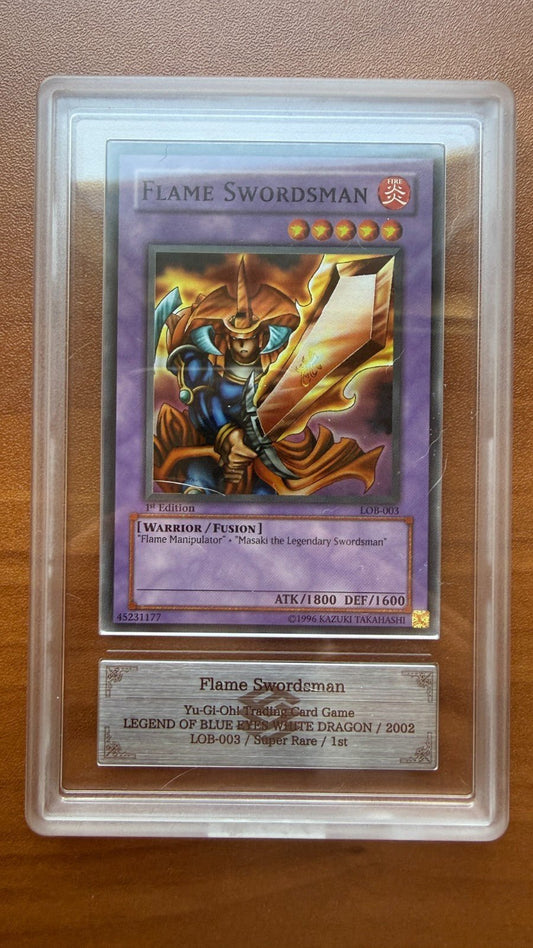 Flame Swordsman 1st Edition LOB - 003 Legend of Blue Eyes AGS 8 Yu - Gi - Oh