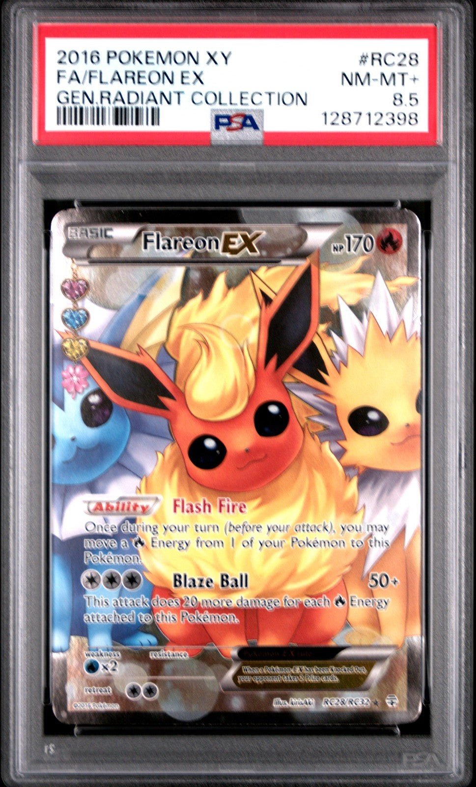Flareon EX RC28 XY Generations Radiant Collection MINT PSA 8.5
