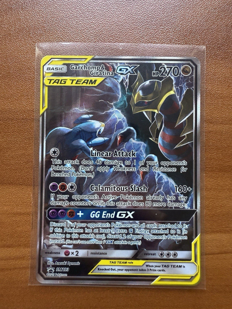 Garchomp and Giratina GX SM193 ULTRA RARE Full Art Tag Team Promo Pokemon TCG NM