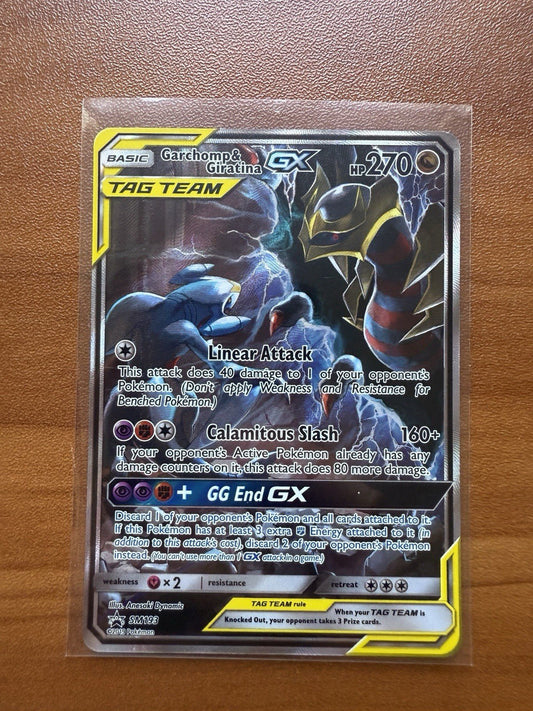Garchomp and Giratina GX SM193 ULTRA RARE Full Art Tag Team Promo Pokemon TCG NM