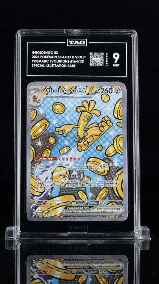 GHOLDENGO EX 2025 POKEMON PRISMATIC EVOLUTIONS 164/131 TAG 9 MINT