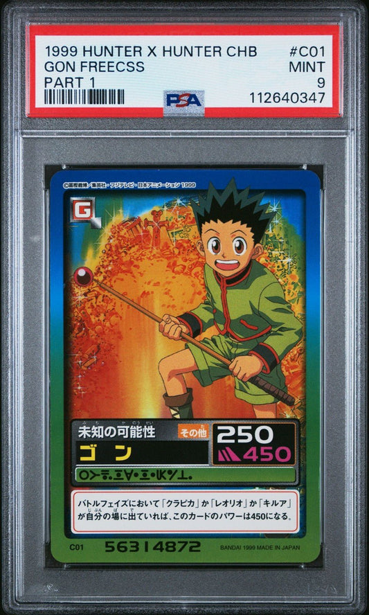 Holo C01 Gon Part 1 Hunter X Hunter Carddass Ex Hyper Battle PSA 9