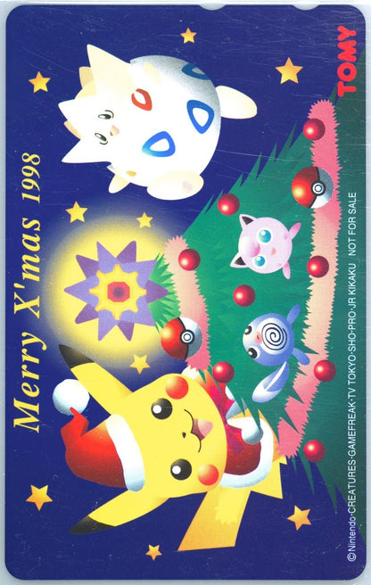 JAPANESE POKEMON PHONE CARD PIKACHU TOGEPI TOMY MERRY XMAS 1998 NM