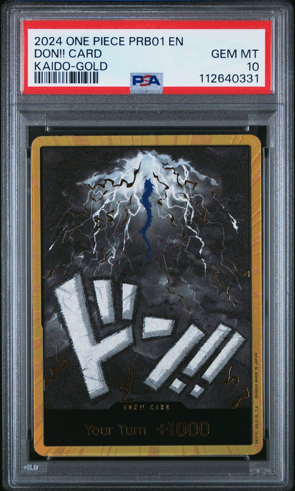 Kaido Gold DON!! PSA 10 - PRB01 Premium Booster - The Best - One Piece TCG. 2