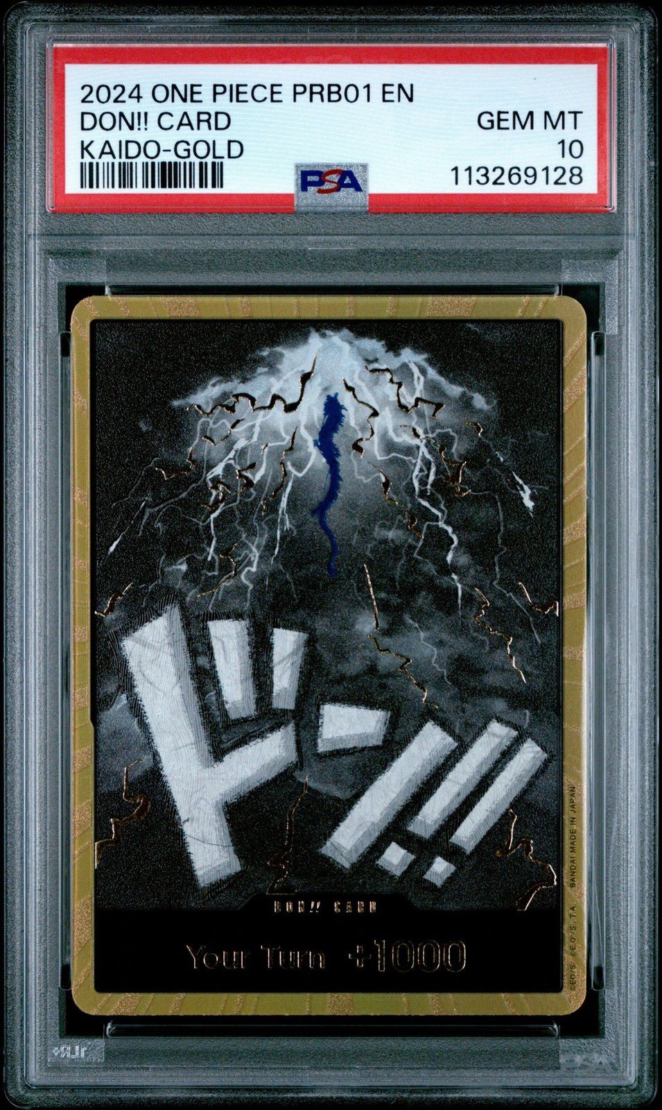 Kaido Gold DON!! PSA 10 - PRB01 Premium Booster - The Best - One Piece TCG