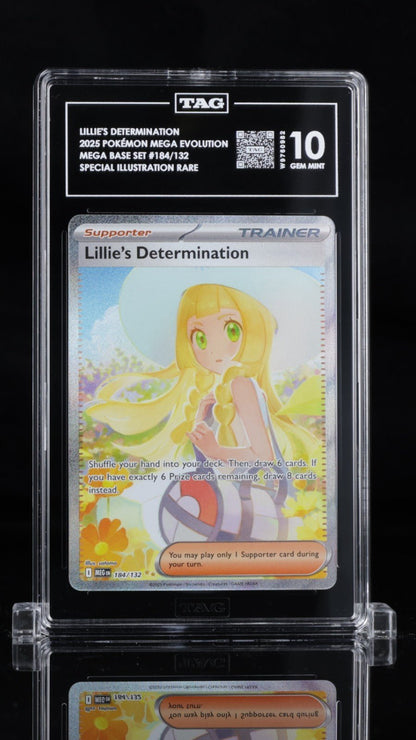 LILLIE’S DETERMINATION TAG GEM MINT 10 184/132 MEGA EVOLUTION ENGLISH POKEMON