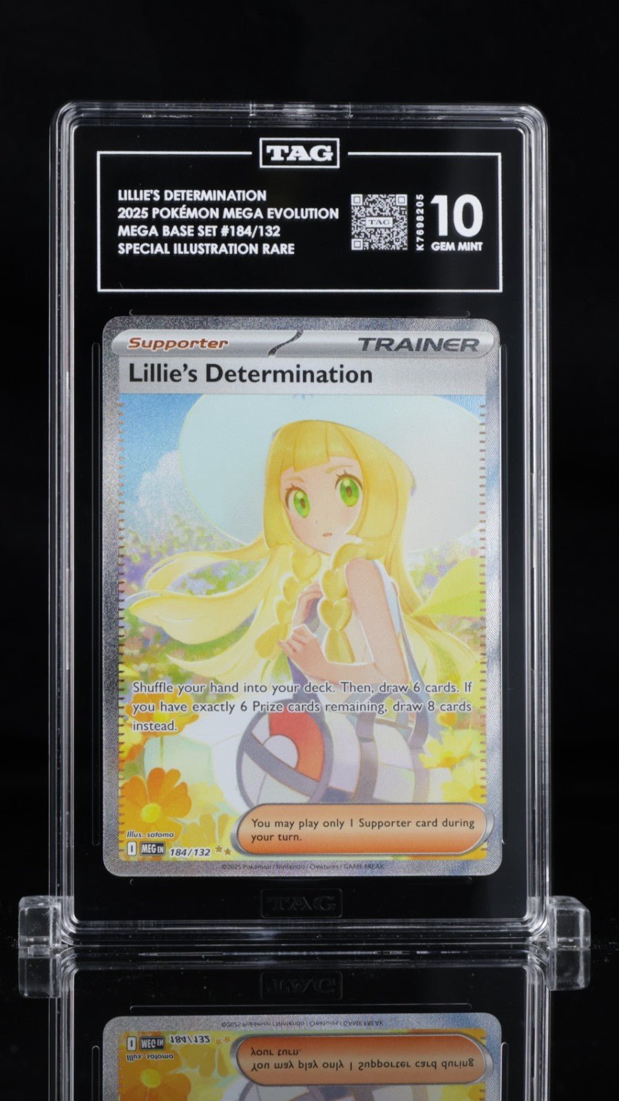 LILLIE’S DETERMINATION TAG GEM MINT 10 184/132 MEGA EVOLUTION ENGLISH POKEMON