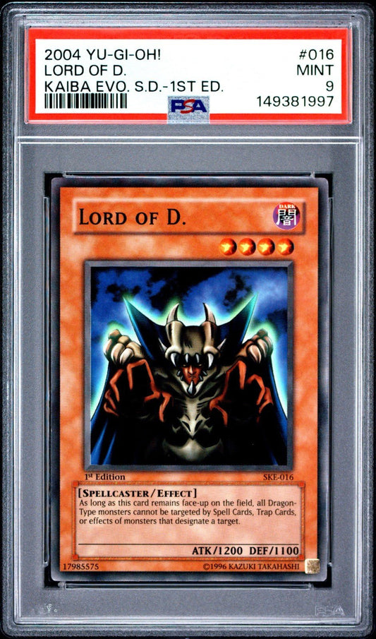 Lord Of D. PSA 9 SKE-016 1st Edition Yugioh Kaiba Evolution