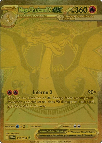 Mega Charizard X Ex - 130/094 - English - Pokemon Phantasmal Flames NM