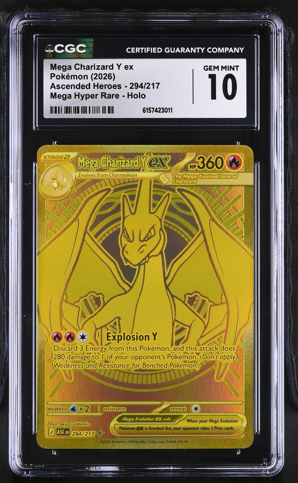 Mega Charizard Y ex 294/217 Ascended Heroes Mega Hyper Rare CGC 10