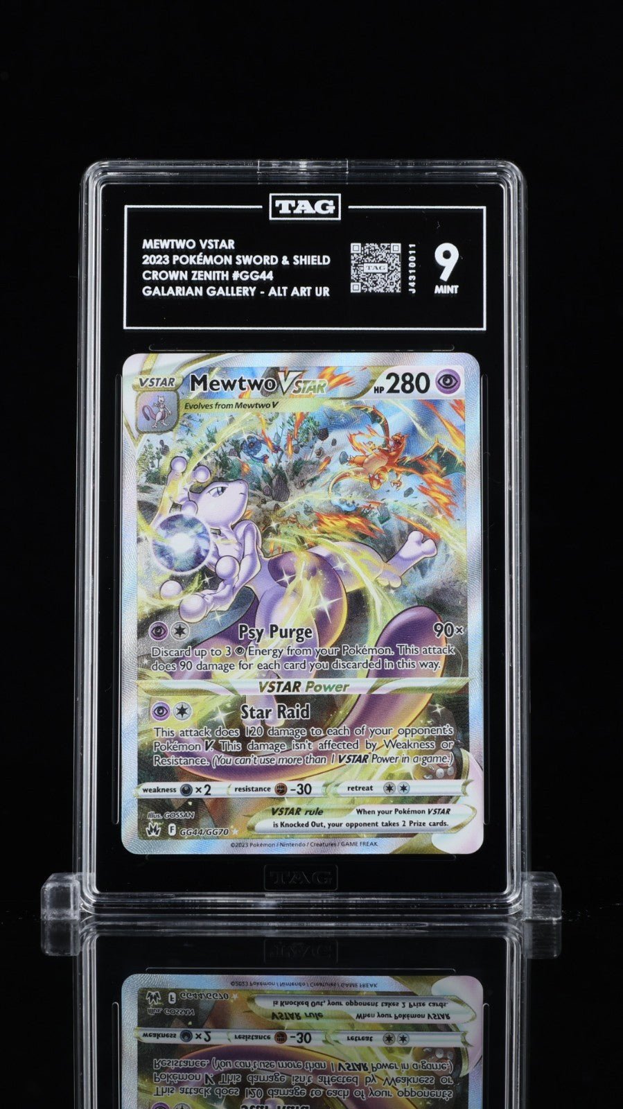 Mewtwo VSTAR Pokémon SWSH Cron Zenith GG44 Galarian Gallery Alt Art UR TAG 9