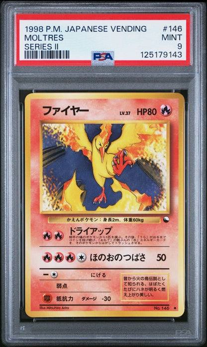 Moltres [Series II] 146 Pokemon Japanese Vending PSA 9