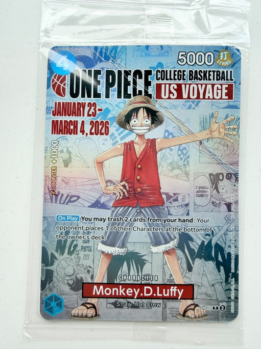 Monkey D. Luffy P - 055 One Piece College Basketball US Voyage Promo Sealed NM