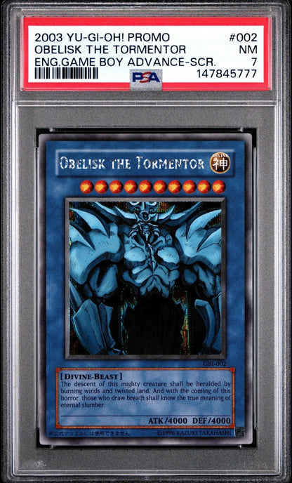 Obelisk The Tormentor GBI-002 Game Boy Secret Rare Promo Yugioh PSA 7