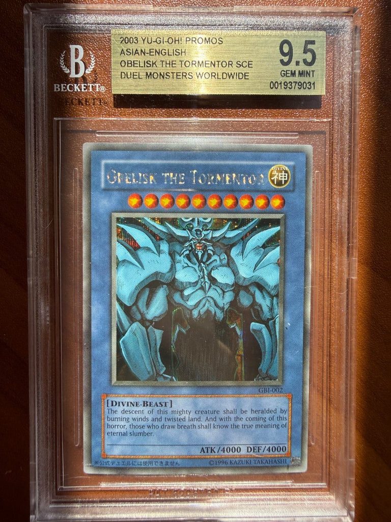 Obelisk The Tormentor GBI-002 Secret Rare Promo Yugioh BGS 9.5