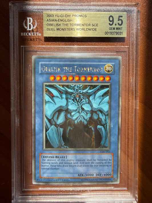 Obelisk The Tormentor GBI-002 Secret Rare Promo Yugioh BGS 9.5