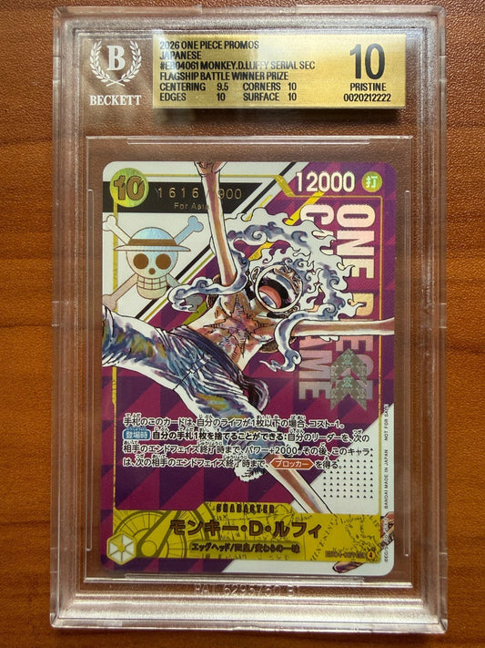One Piece Japanese EB04-061 Monkey D. Luffy Serial Flagship Battle Winner BGS 10