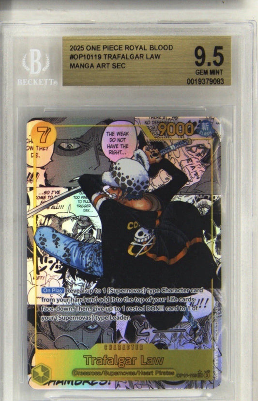 One Piece Manga Trafalgar Law OP10-119 Royal Blood BGS 9.5