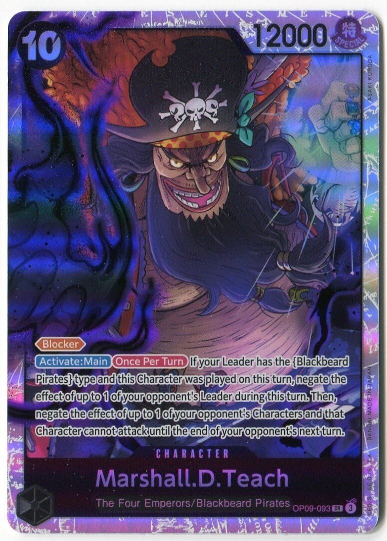 One Piece Marshall.D.Teach (093) Manga OP09-093 Emperors in the New World PSA 6