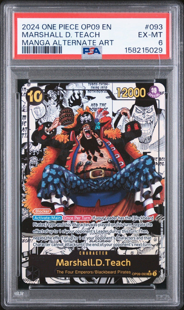 One Piece Marshall.D.Teach (093) Manga OP09-093 Emperors in the New World PSA 6