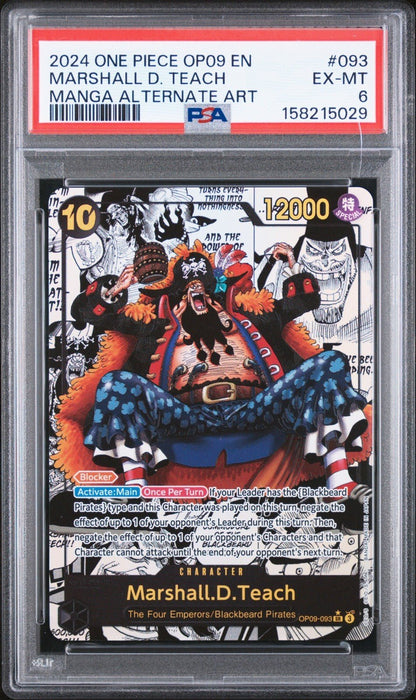 One Piece Marshall.D.Teach (093) Manga OP09-093 Emperors in the New World PSA 6